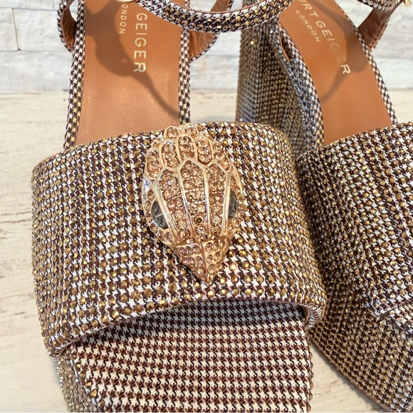 Kurt Geiger London Houndstooth Embellished KENSINGTON PLATFORM HEEL Size 39 NEW - Picture 6 of 16